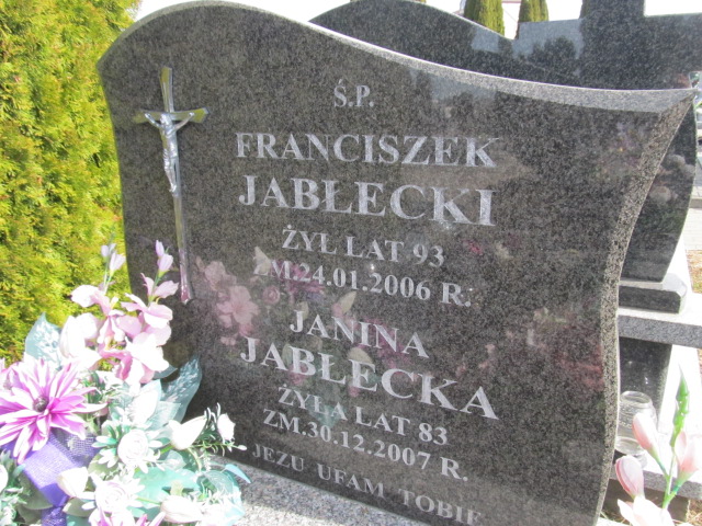 Janina JABŁECKA 1924 Łomża - Grobonet - Wyszukiwarka osób pochowanych