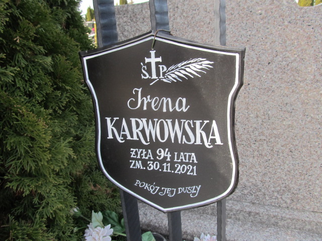 Irena KARWOWSKA 1927 Łomża - Grobonet - Wyszukiwarka osób pochowanych